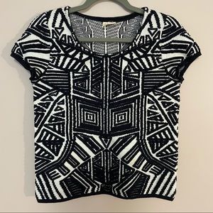 Anthropologie Geometric texture sweater shirt